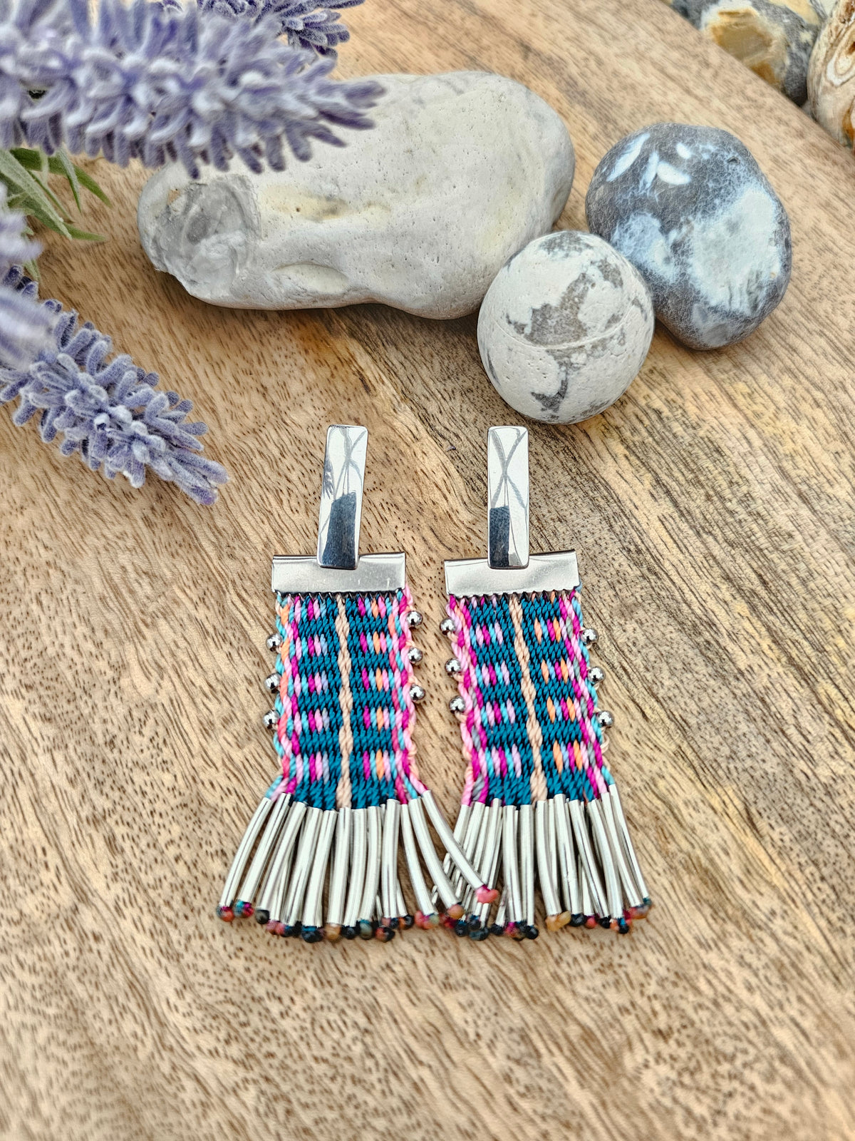 Aros tassel / tassel earrings - Rama Multicolor