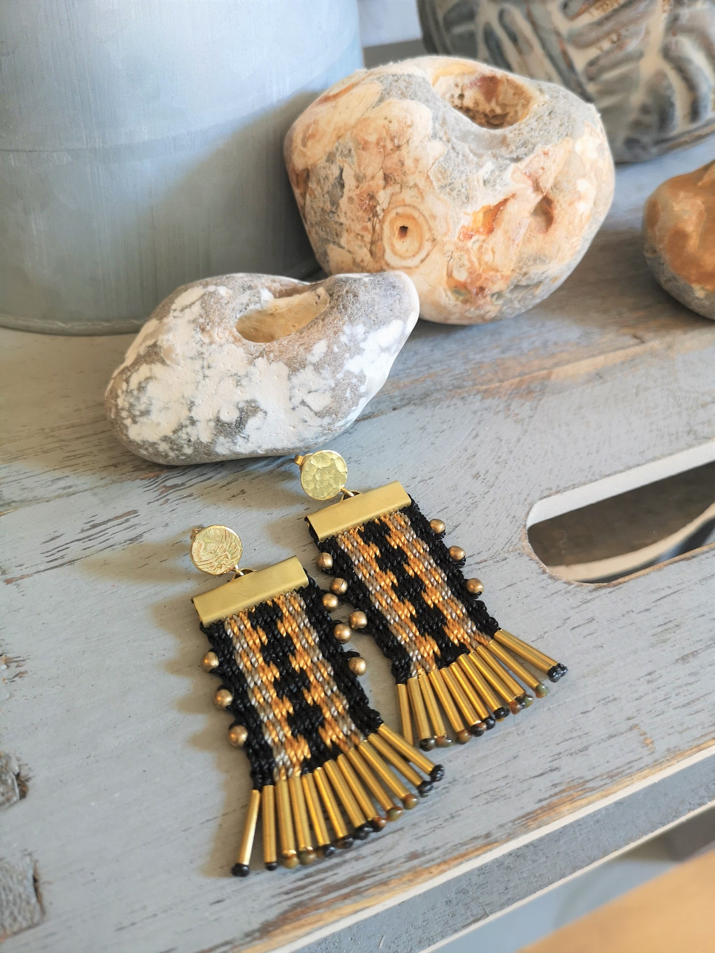 Aros tassel con base / Tassel earrings image 9