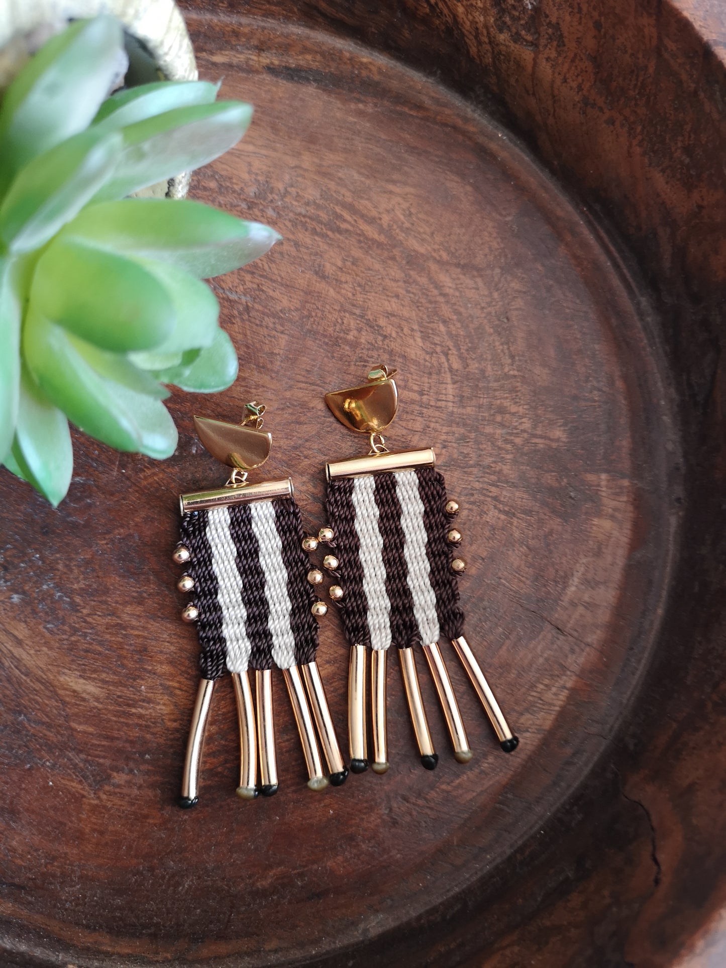 Aros tassel  etnicos/ tassel ethnic earrings image 1