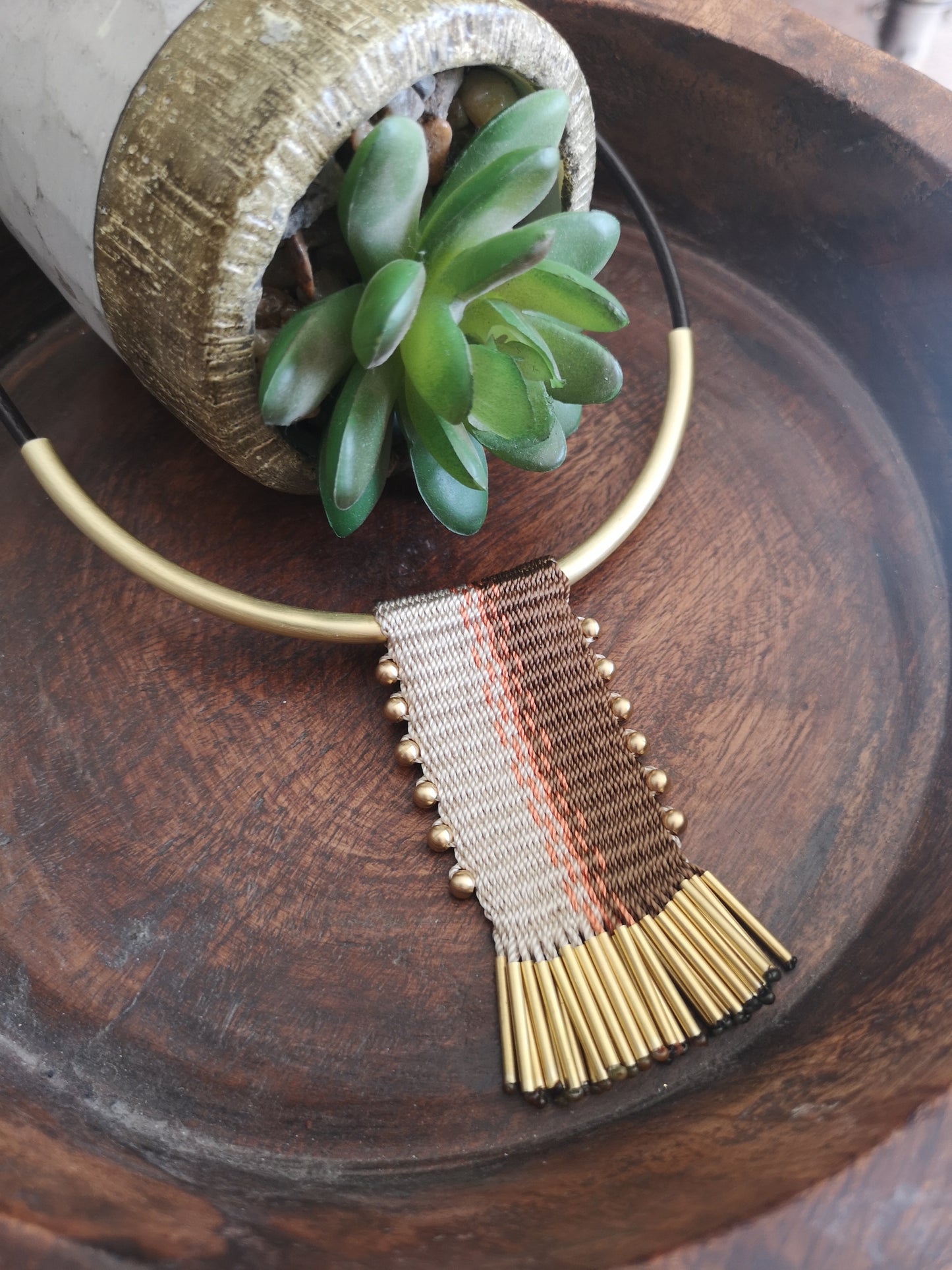 Collar  tassel Bronce /Bronze tassel  necklace image 0