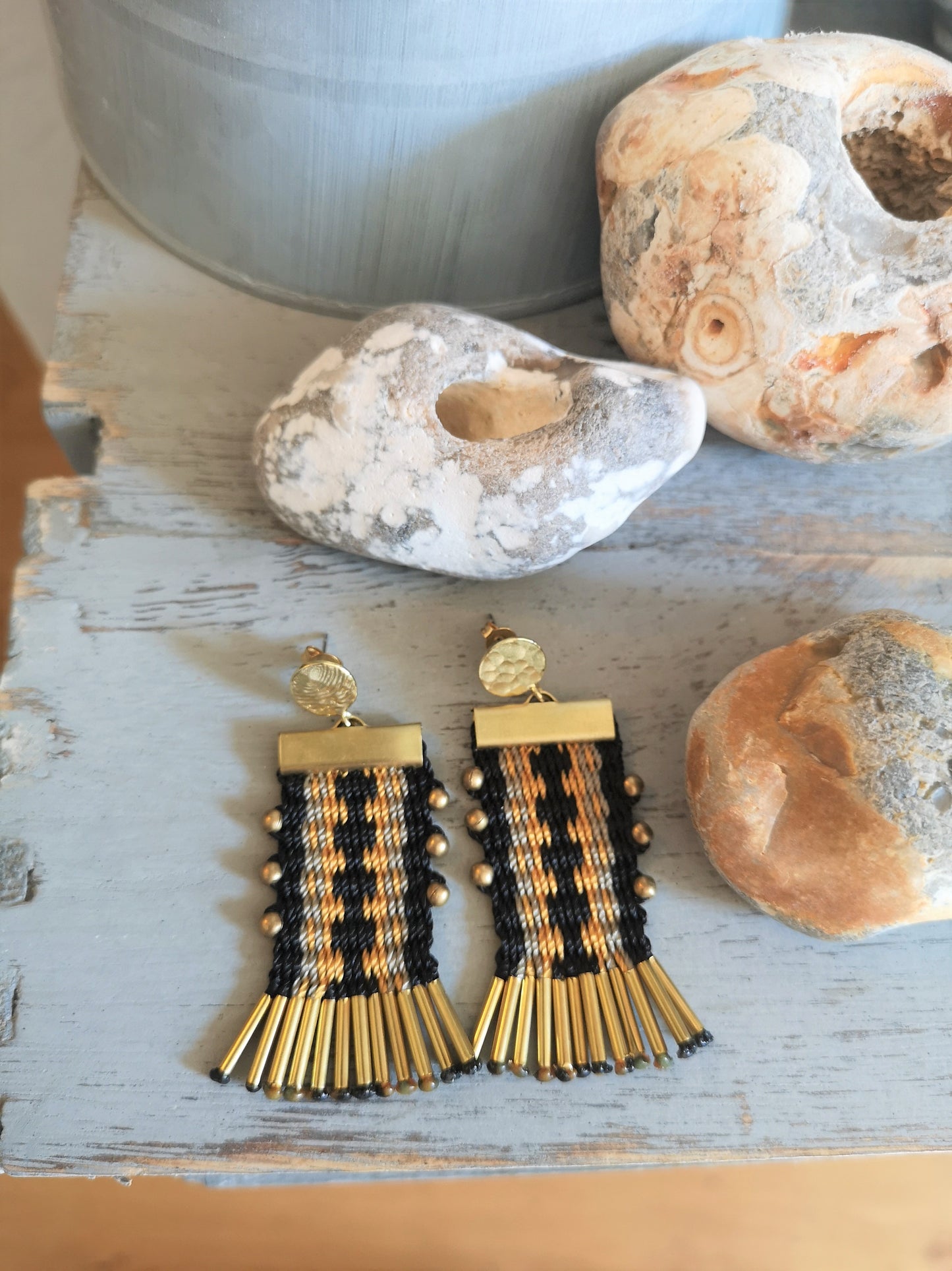 Aros tassel con base / Tassel earrings image 8