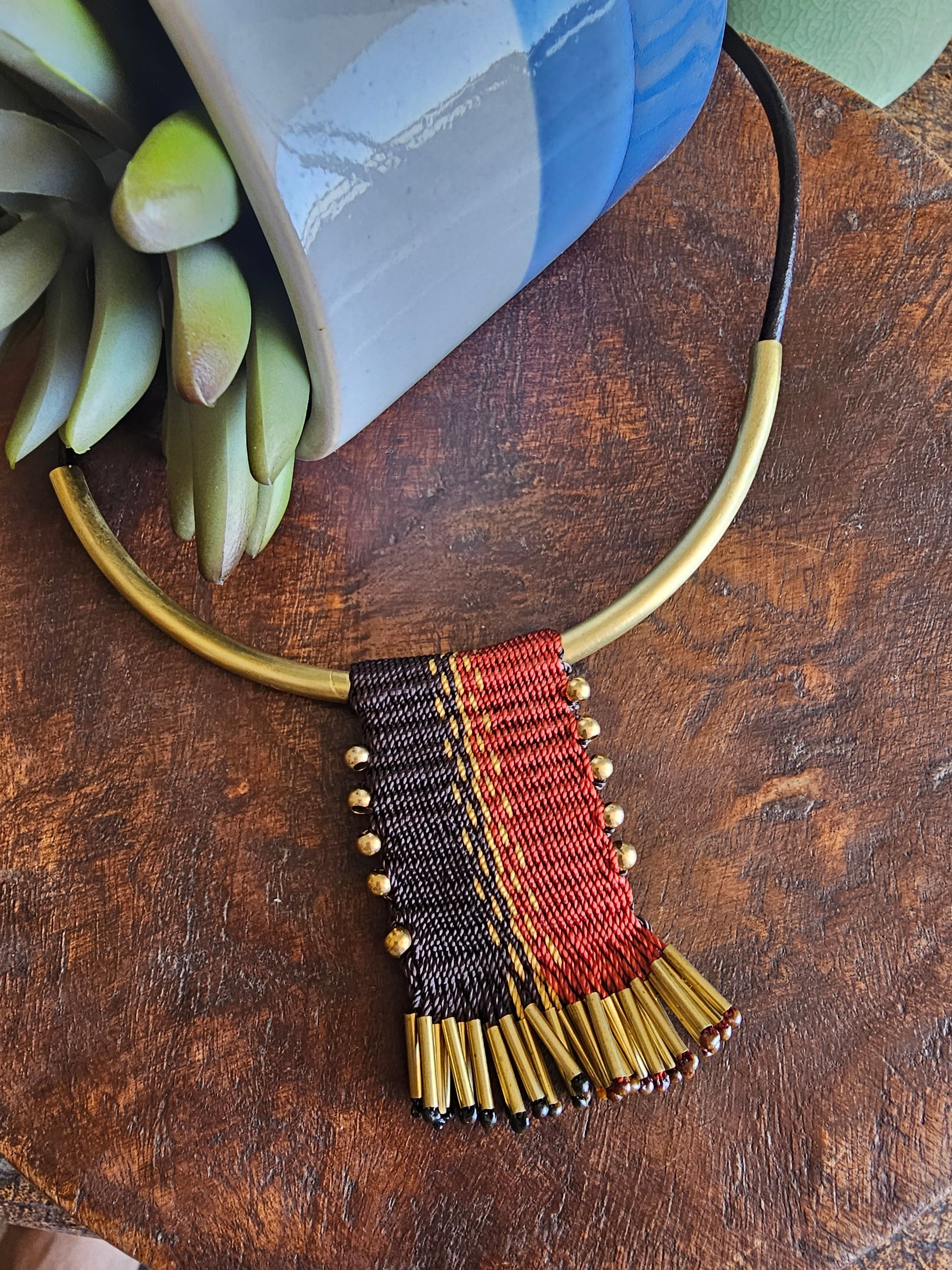 Collar  tassel Bronce /Bronze tassel  necklace image 10