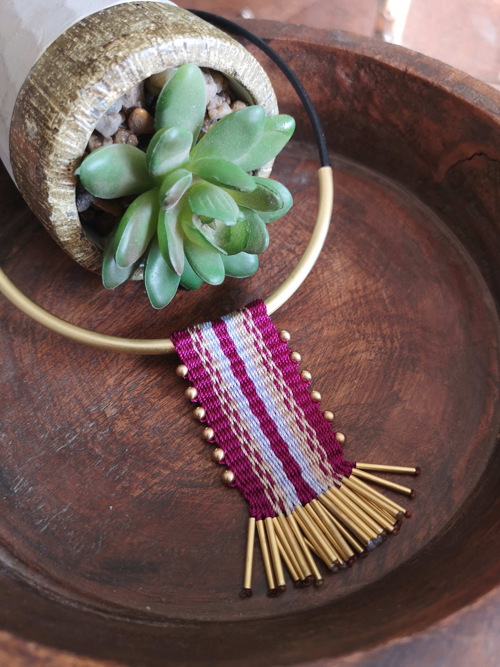 Collar  tassel Bronce /Bronze tassel  necklace image 2