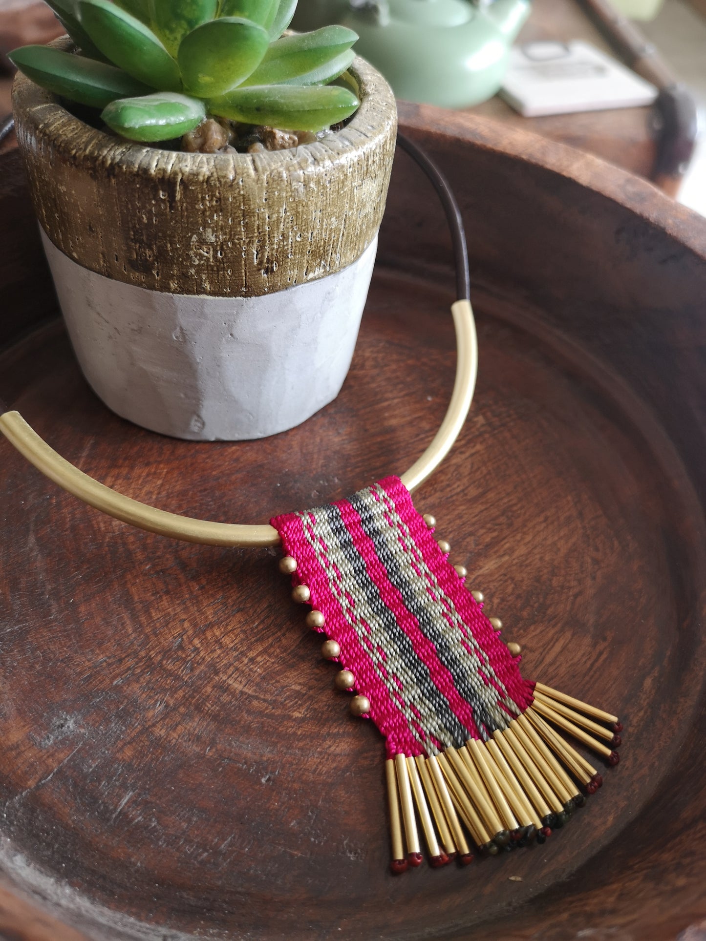 Collar  tassel Bronce /Bronze tassel  necklace image 5