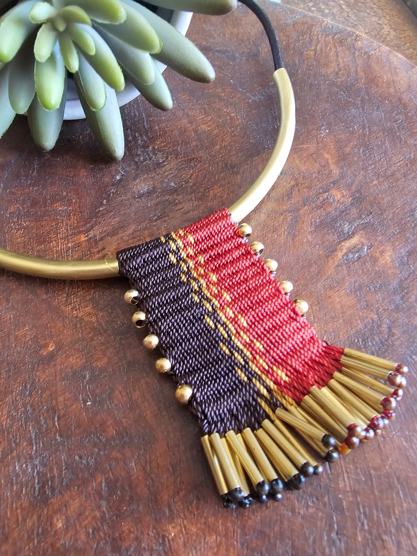 Collar  tassel Bronce /Bronze tassel  necklace image 9