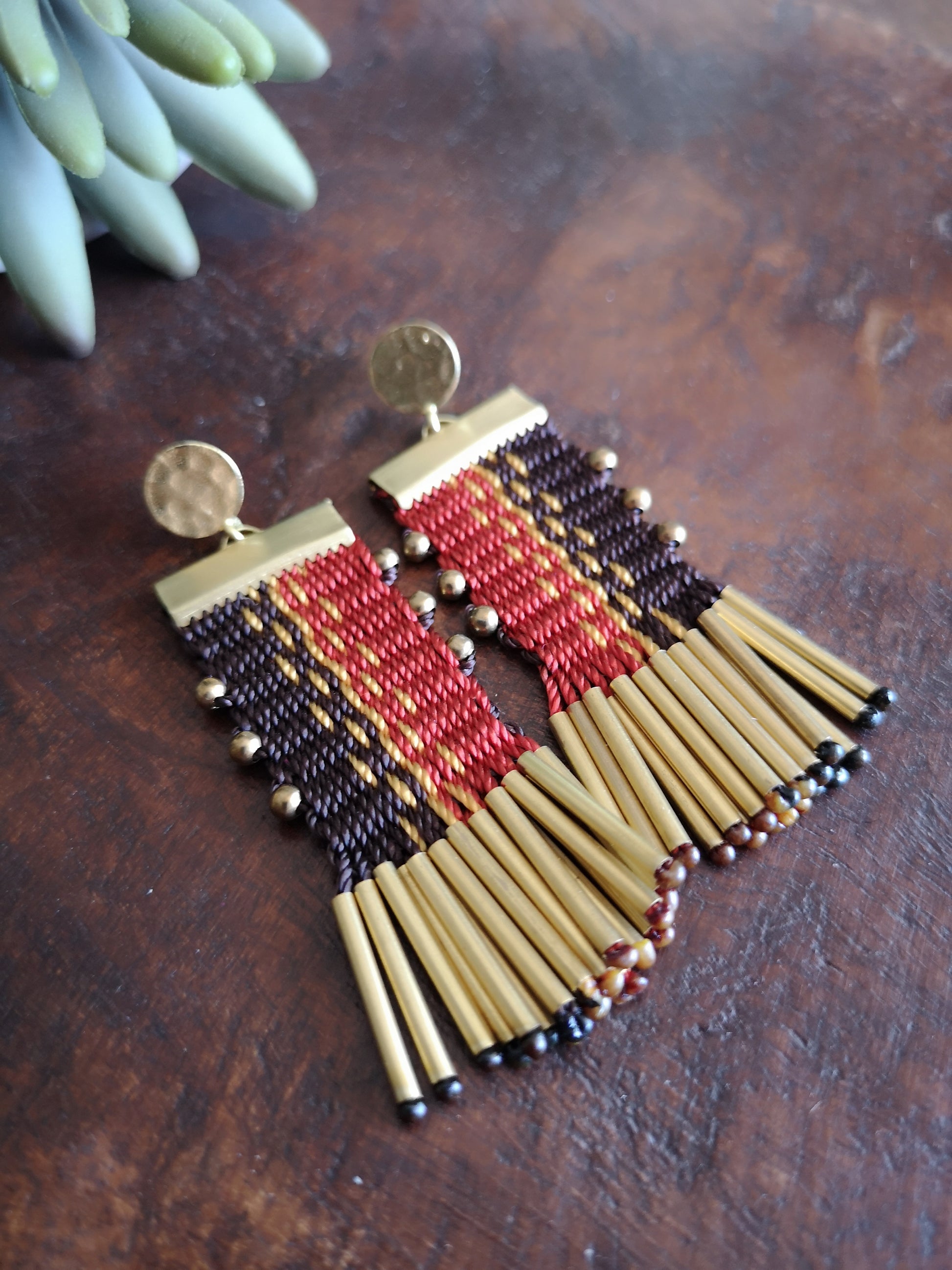 Aros tassel con base / Tassel earrings image 7