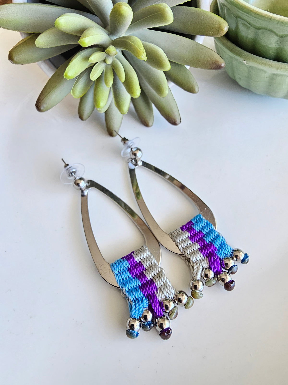 Aros Quillay /  Quillay  earrings - Espiga Morado