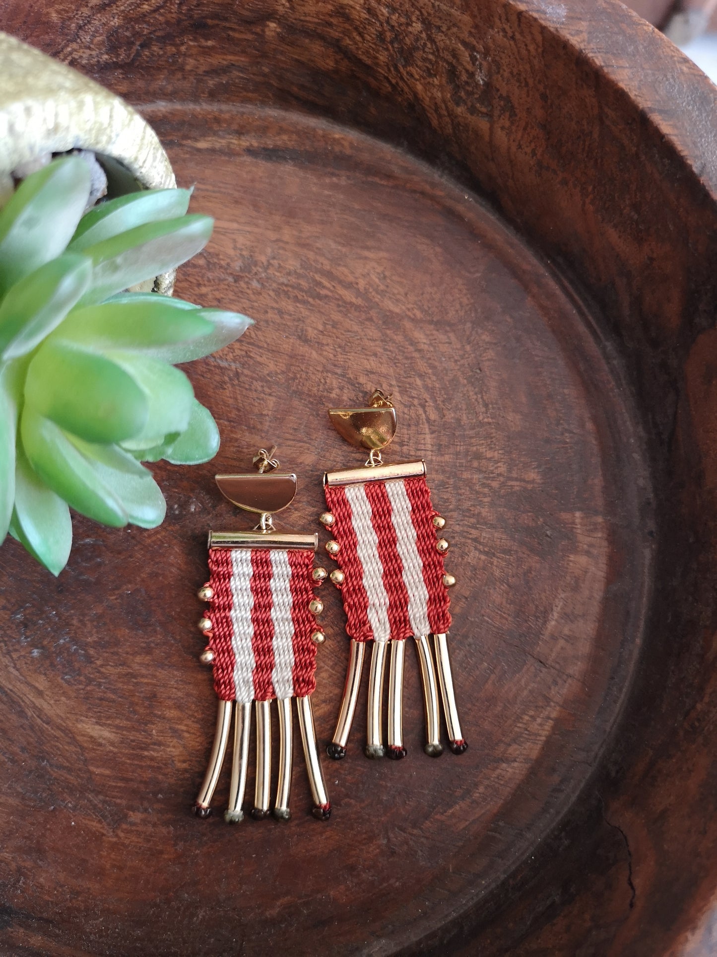 Aros tassel  etnicos/ tassel ethnic earrings image 4
