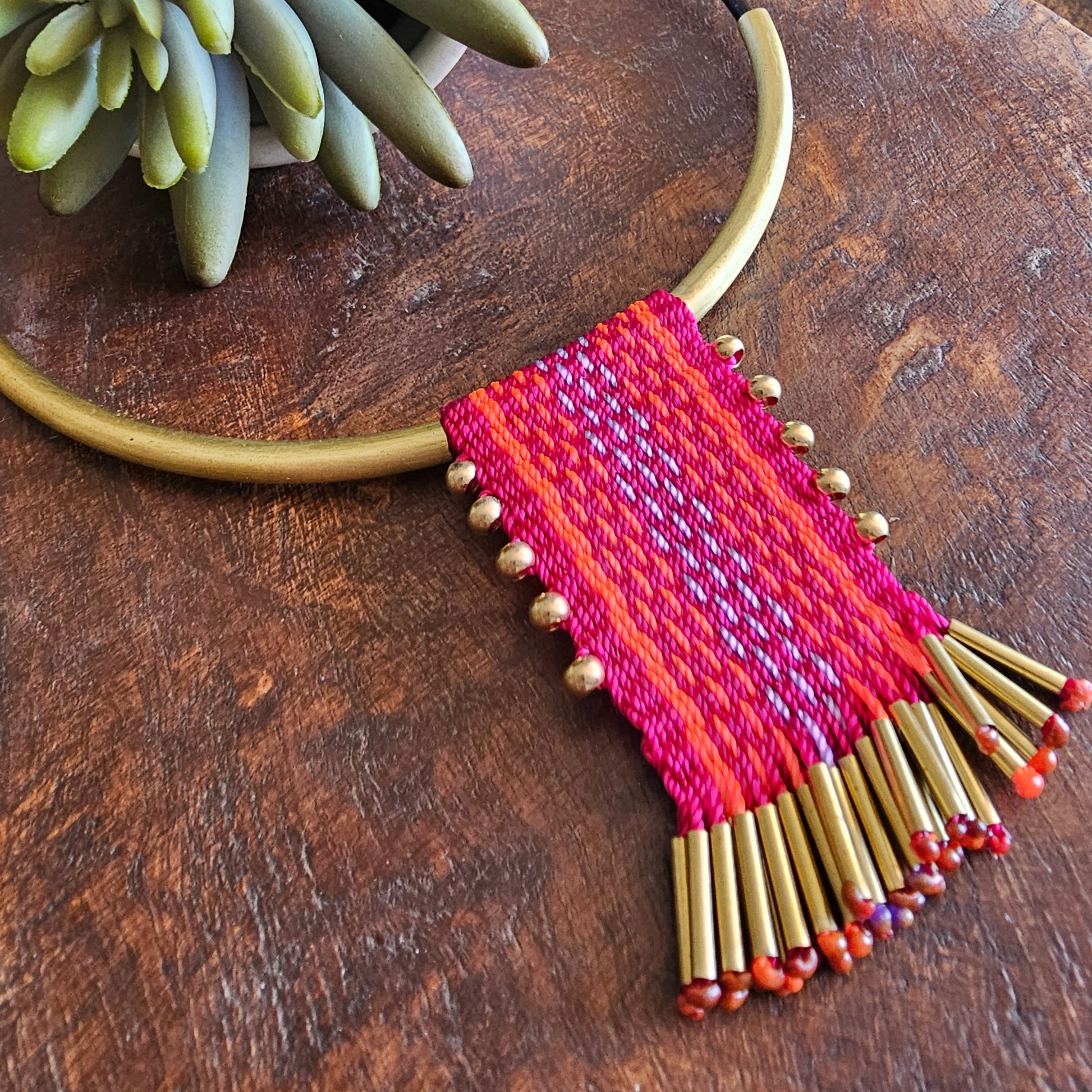 Collar  tassel Bronce /Bronze tassel  necklace image 2