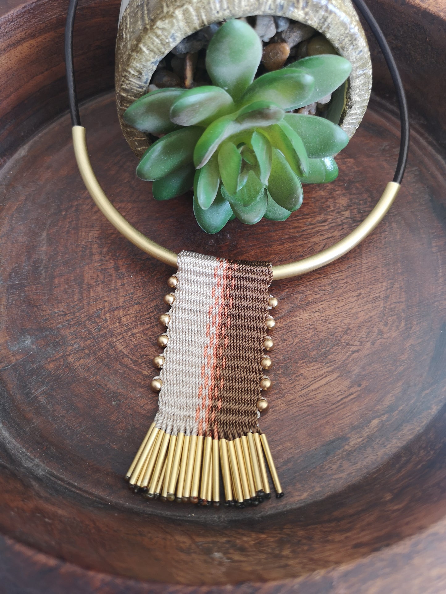 Collar  tassel Bronce /Bronze tassel  necklace image 1