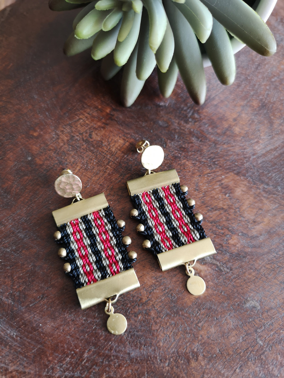 Aros Canelo Brass /Canelo Brass earrings - Doble Gota