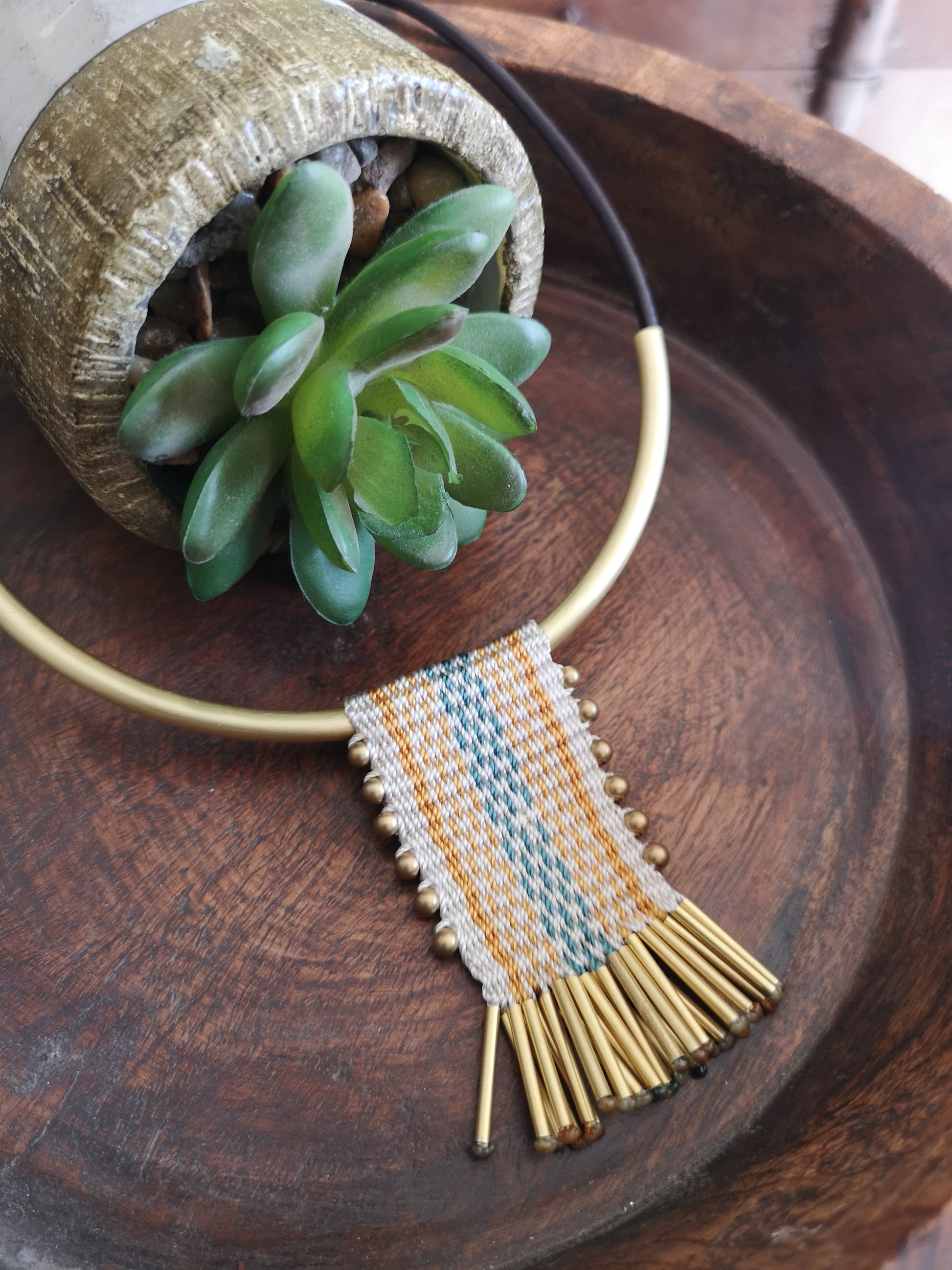 Collar  tassel Bronce /Bronze tassel  necklace image 6